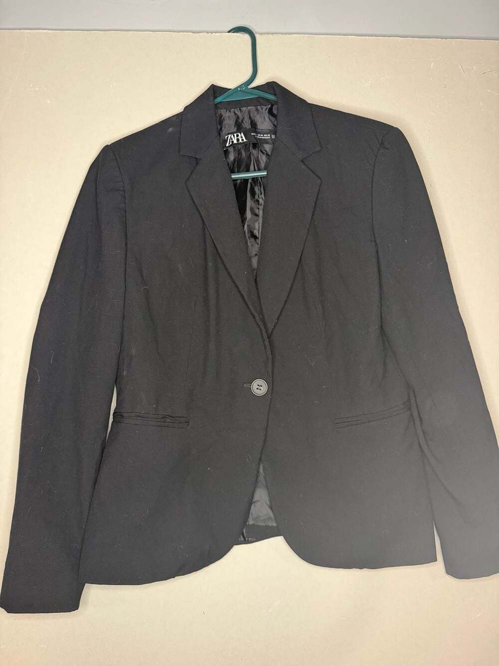 Zara Women's Single-Button Classic Black Blazer